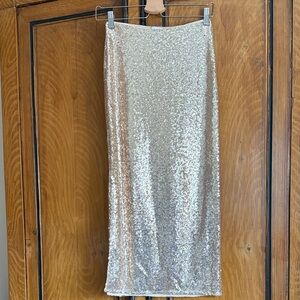 H&M Shimmering Gold Maxi Skirt